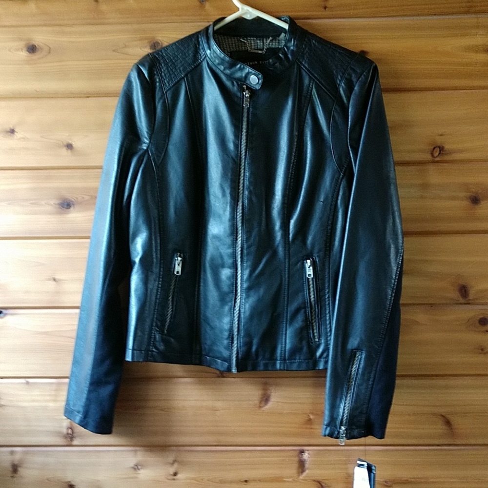 Black women's moto jacket